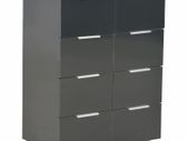 Sideboard High Gloss Black 60x35x76 cm Chipboard