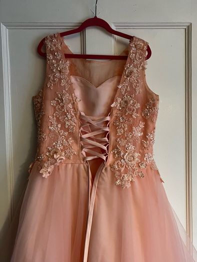 Confirmation dress - Blingalicious peach dress