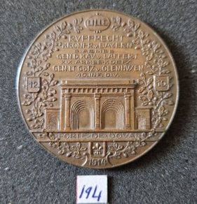 German ww1 commerative bronze medal ,battle of lille.. ,,,(194)