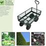 Heavy Duty Metal Green Garden Cart Utility Trolley NEW Image 4
