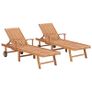 Sun Loungers 2 pcs Solid Teak Wood Image 2
