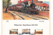 1984 Isle of Man Limited Edition Lithographed Print measuring 333mm X 257showing William Cain (Civic Leader Victoria Australia) Commemorative stamps with First Day of Issue Cancel