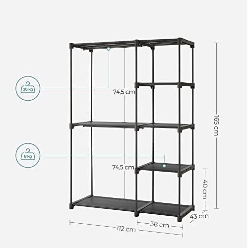 Freestanding Wardrobe, Foldable Closet, Coat Rack with Clothes Rails