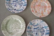 Four  Winter/Xmas Dinner  Scene Plates