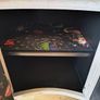 Whitewashed Vintage Serpentine Sideboard with Glass Top Image 7