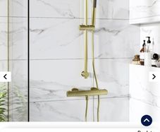 Brushed Brass Thermostatic Mixer Shower Set with Hand Shower - Arissa