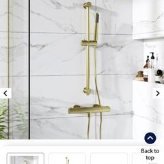 Brushed Brass Thermostatic Mixer Shower Set with Hand Shower - Arissa
