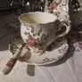 Two China Cups & Saucers with Spoons on a Stand Image 2