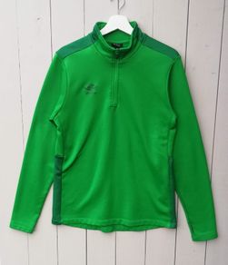 Umbro mens club essential quarter zip long sleeve sweatshirt green large size