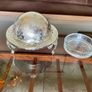 Vintage Silver Colour Roll Top Butter Dish with Glass Insert or Ornate Caviar Server Image 2