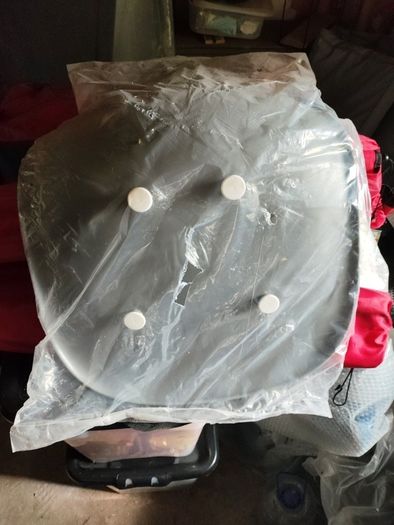 Grey plastic dining chairs