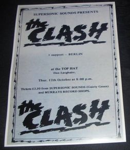 THE CLASH Top Hat Dun Laoghaire Dublin Ireland 12th Oct.1978 concert poster