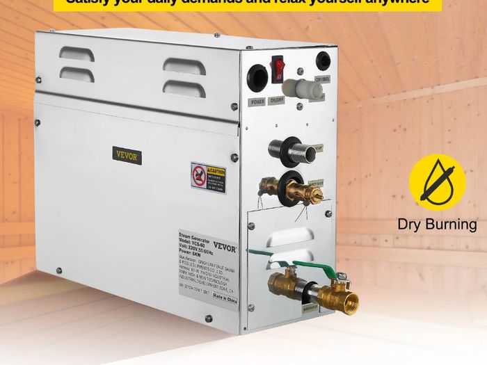 6KW Sauna Bath Steamer with LED Digital Display Steam Bath Generator 6KW Steam Room Generator for Home SPA Steam Generator with Time Control