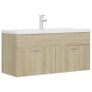 Sink Cabinet with Built-in Basin Sonoma Oak Chipboard Image 2
