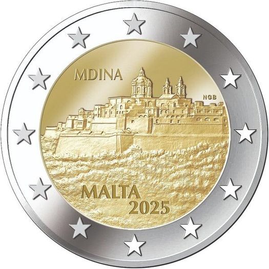 Malta 2 Euro Commemorative Coin 2025 - Mdina. UNCIRCULATED.