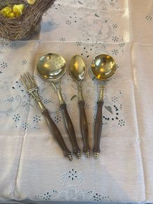Vintage French Brass Country Utensil Set