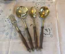 Vintage French Brass Country Utensil Set
