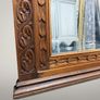 Late 19th Century Belgian Gothic Carved Oak Beveled Mirror Image 2