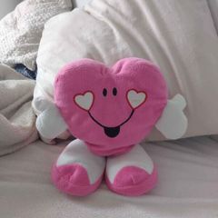 Heart plush toy pink