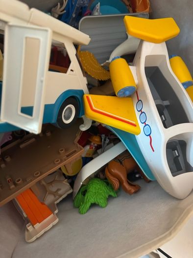Box of playmobil