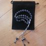 Semi-precious Black Onyx Agate Prayer Beads with Silver Accents x33 Image 3