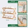 FREE EXPRESS SHIPPING 3 Tier Bamboo Shoe Rack,Portable Folding Shoe Storage Rack,Without Installation Small Shoe Rack Perfect for Corridors, Bedrooms and Small Spaces (3 Tier) Image 5