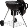 GFKTBBQ 47 cm Portable Round Kettle Charcoal BBQ, Adjustable Vent, Integrated Thermometer, 2 Wheels & Chrome Grill Image 2