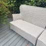 Huge Outdoor Living corner sofa and grey cushions .Please read Image 4