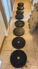 120kg Olympic Bumper Weight Plates Set (100kg + 20kg Barbell)