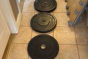 120kg Olympic Bumper Weight Plates Set (100kg + 20kg Barbell)