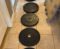 120kg Olympic Bumper Weight Plates Set (100kg + 20kg Barbell)