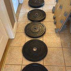 120kg Olympic Bumper Weight Plates Set (100kg + 20kg Barbell)