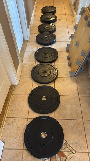 120kg Olympic Bumper Weight Plates Set (100kg + 20kg Barbell)