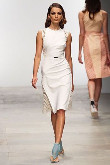Marios Schwab contemporary natural bodycon Sz S (Fit 8-10UK) - Rrp 495 (New)