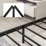 Double Bed Frame with Wooden Headboard,Heavy Duty Metal Platform Bed Frame Double Image 3
