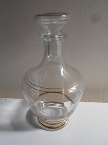 Gold layered Spirits Bottle & matching shot glasses
