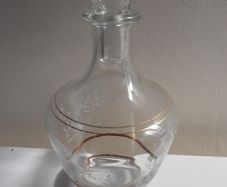 Gold layered Spirits Bottle & matching shot glasses