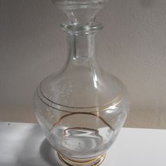 Gold layered Spirits Bottle & matching shot glasses