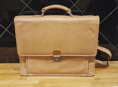 Tan Leather Briefcase/Laptop Bag