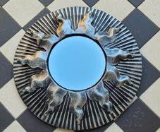 Vintage silver sunburst mirror