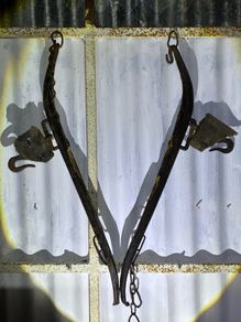 Pair of metal and wood hames