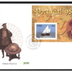 1998 Ireland Portugal 98 Commemorative Stamp Miniature Sheet An Post First Day Cover (FDC)