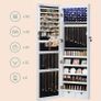 Elegant jewellery cabinet hanging  jewelry cabinet hanging, lockable mirror cabinet, wall cabinet with mirror and numerous compartments, wall mounting, hanging on the door, for necklaces, earring Image 2