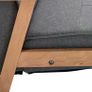 Sitting Chairs for Living Room, Wooden Accent Chair Lounge Armchair Retro Linen Fabric Upholstered w/ Arm Grey Image 6