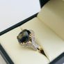 Vintage 9ct Yellow Gold Cats Eye & Diamond Ring Image 3