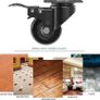 Heavy Duty Castor Wheels with 4 Brakes + Screws - 50mm - 200 kg Load - Set of 4 - No Floor Marks Silent Caster for Moving Furniture - Rubbered Swivel Trolley Wheels - Black Castors Image 2