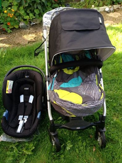 Mamas and Papas Pushchair, Car Seat,  2 rain covers