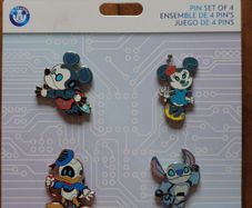 Disney Robot Mickey Stitch Minnie Donald Pin Set