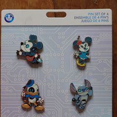 Disney Robot Mickey Stitch Minnie Donald Pin Set