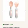 BEABA pink suction plate & matching fork & spoon EUC Image 3